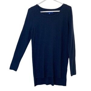 Apt 9 Womens Sweater S Pullover Tunic Top Navy With Blue Metallic Closet Staple